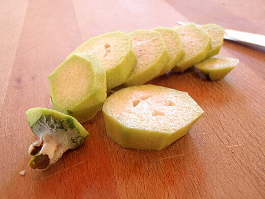 Peel, slice and dice feijoas
