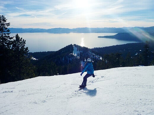 Snowboarding at Diamond Peak