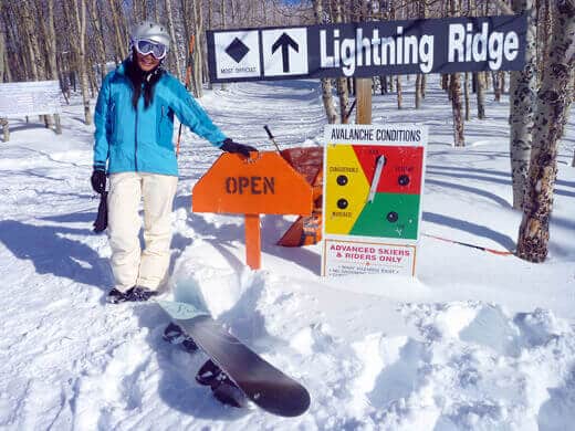 Waiting for the snowcat ride up to Lightning Ridge