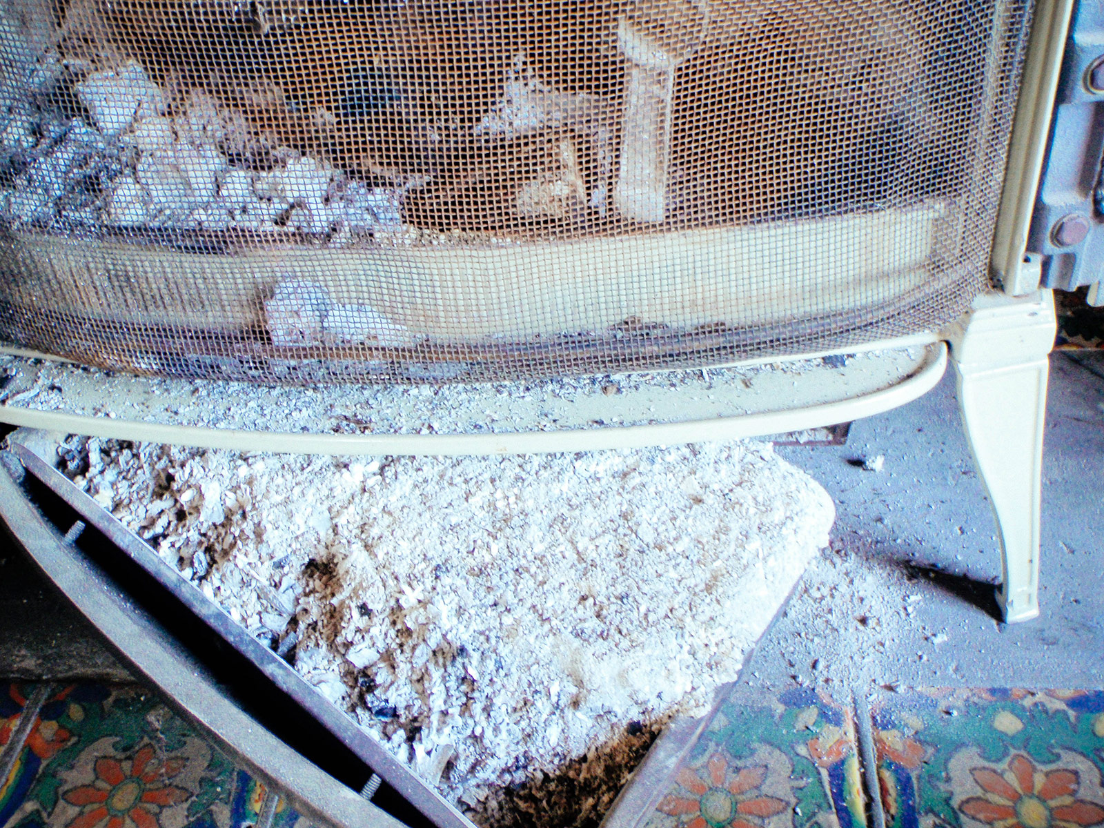 Wood ash from a potbelly stove