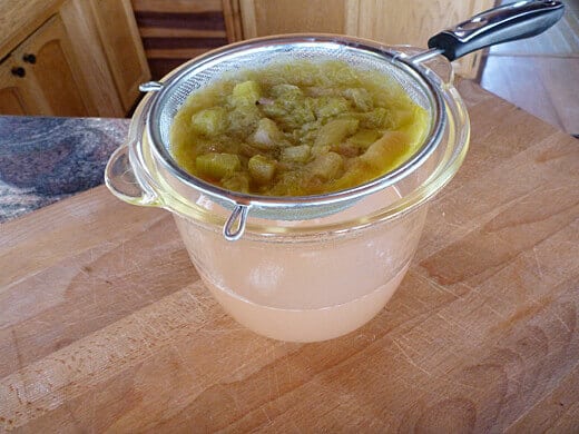 Strain rhubarb mixture through a fine mesh strainer