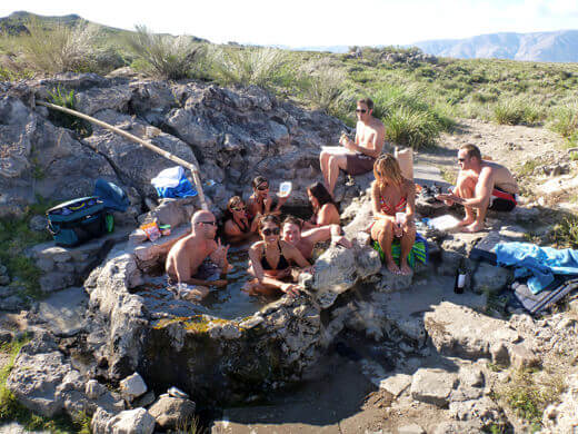 Natural hot springs in the Long Valley Caldera