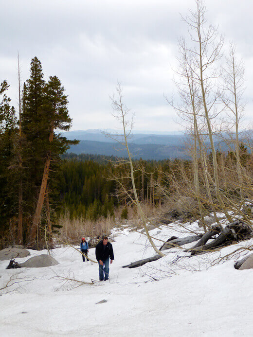 Trekking through the snowy John Muir Wilderness