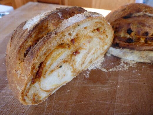Homebaked sundried tomato tapenade bread
