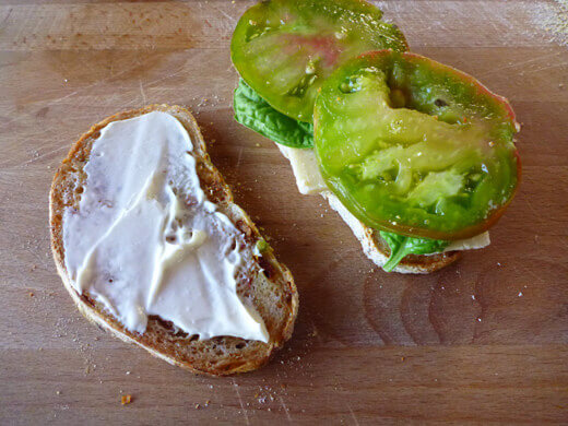 A generous smear of mayo