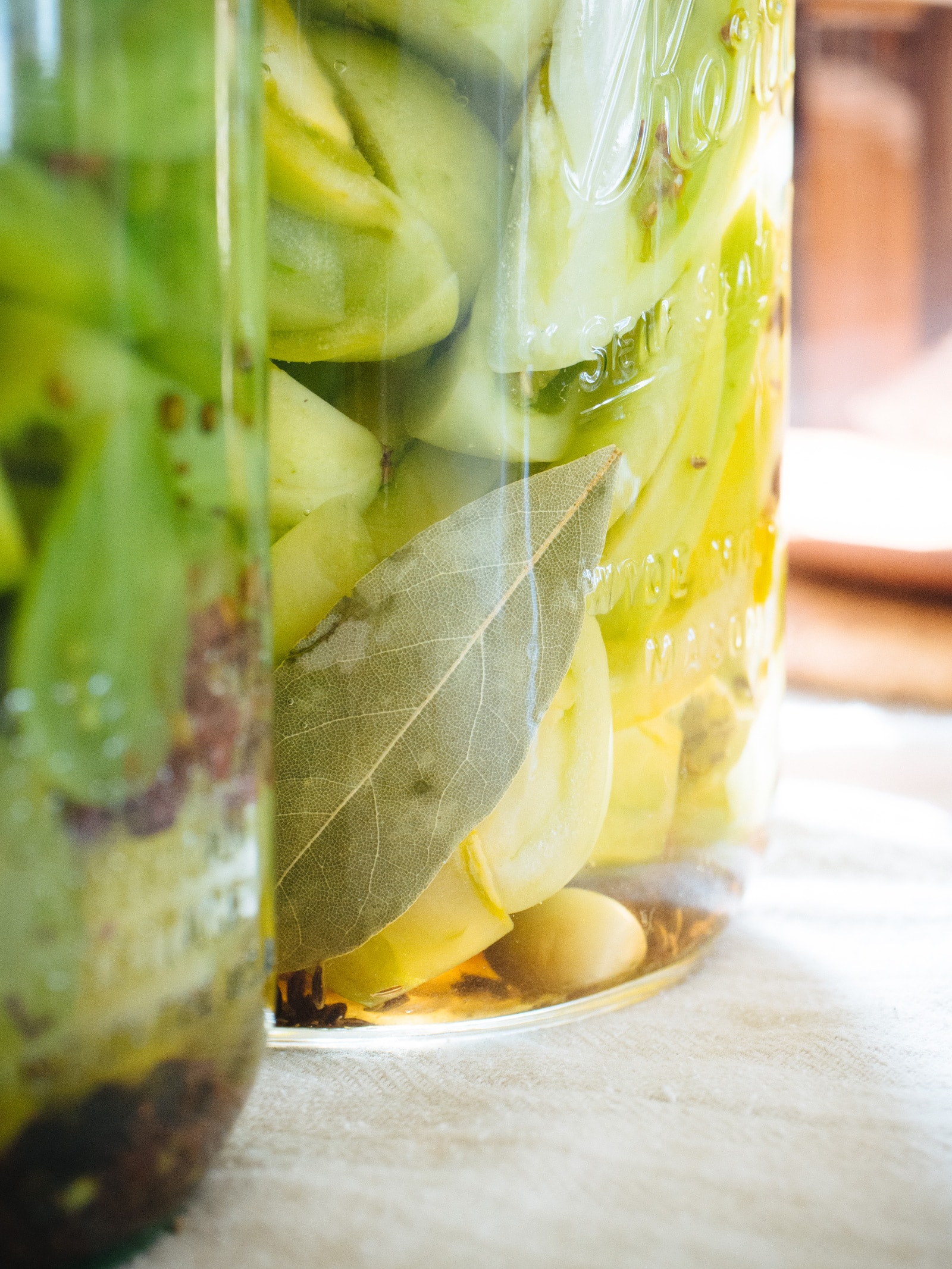 Pickled green tomatoes
