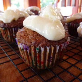 Sweet summer squash cupcake with cream cheese frosting