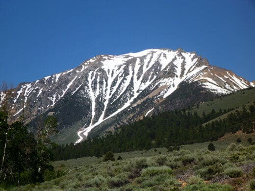 Mountains still covered in snow