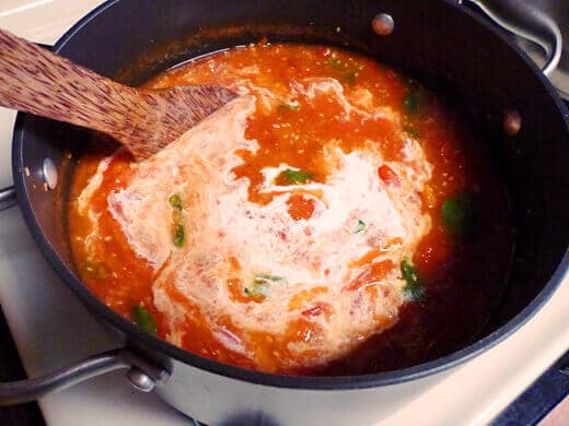 Add heavy whipping cream and additional seasonings