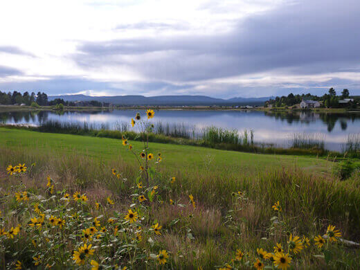 Glassy lake in Pagosa Springs