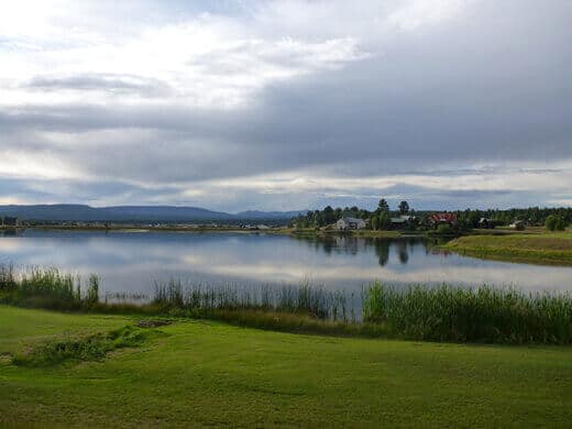 Glassy lake in Pagosa Springs
