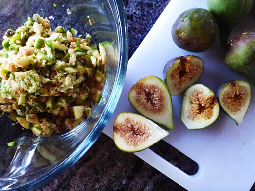Destem and coarsely chop figs