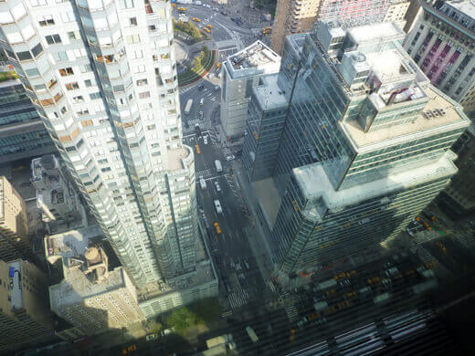 Looking down over the streets of Manhattan