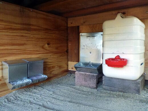Oyster shell and grit feeders, baby pig creep feeder, and waterer