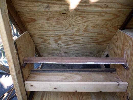 A 2x4 used for the roost