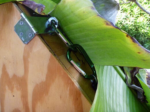 Latch secured with a carabiner