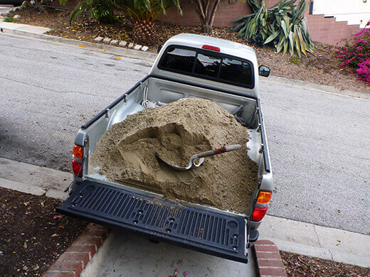 Hauling home bulk sand