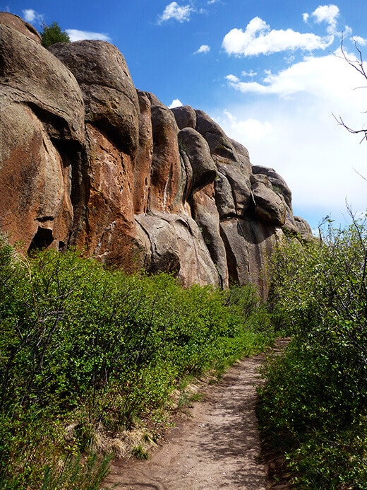 Trail leading to Penitente Canyon climbing areas
