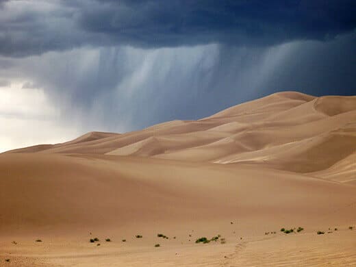 Late afternoon summer monson at the Great Sand Dunes