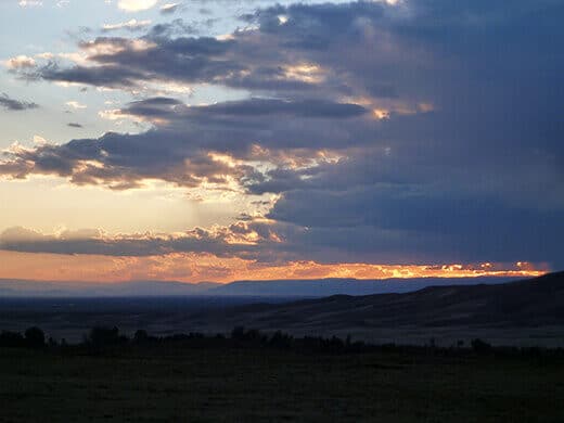 Fiery sunset at the Great Sand Dunes