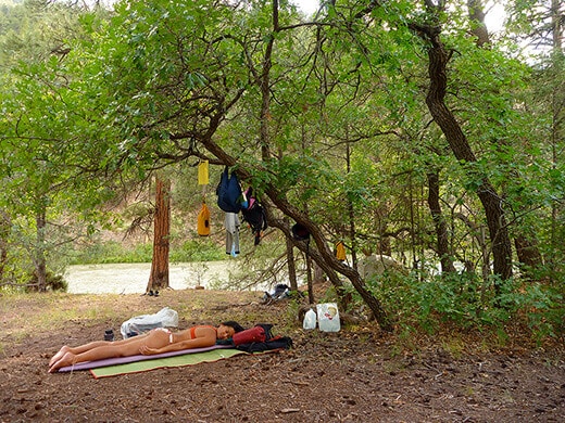 Napping in the open-air lounge