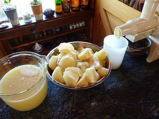 Extract 4 to 5 cups of fresh grapefruit juice