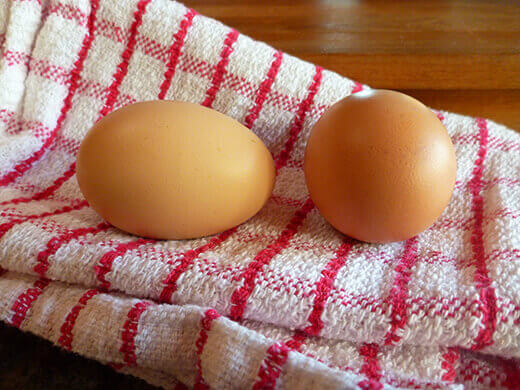 Brown eggs from my Barred Rock and Golden Laced Cochin
