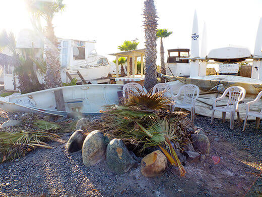 Fire pit at The Boat Ranch