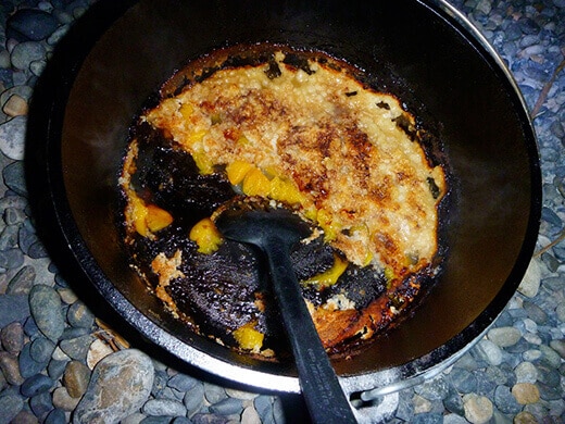 Lazy peach cobbler, Boy Scout style