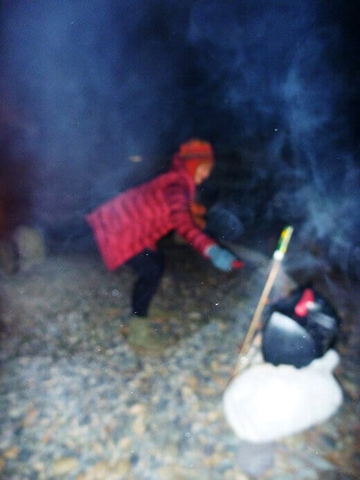 Lighting up a bottle rocket