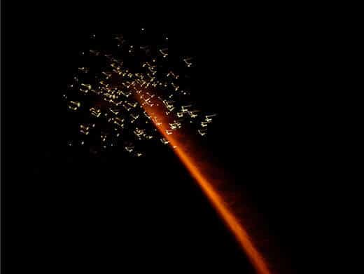 Bottle rockets blasting into the air