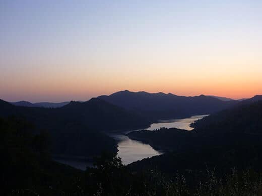 Pine Flat Lake at dusk