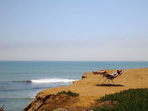 Relaxing cliffside