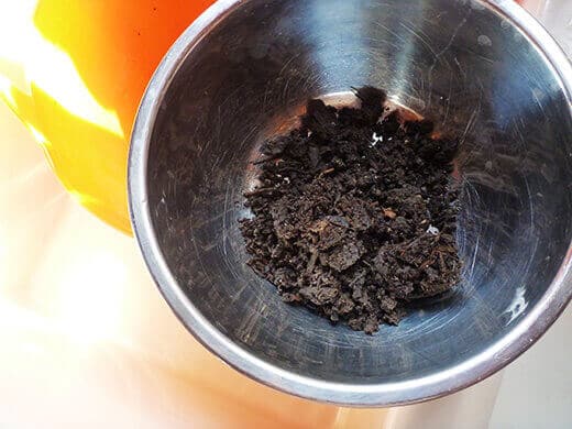 Finished compost from regular compost bin