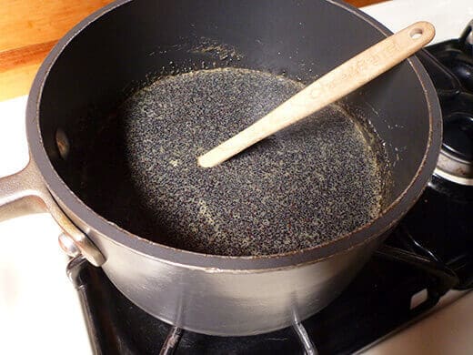 Add ground coffee and salt