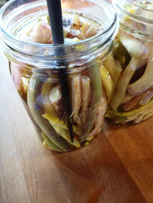 Bubble your jar with a chopstick to release trapped air bubbles
