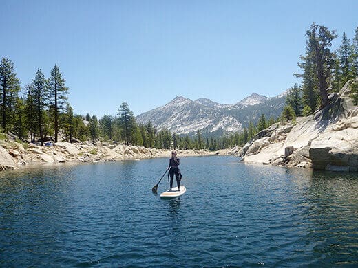 Stand-up paddleboarding on Florence Lake