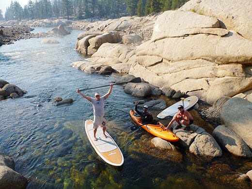 Paddling up the South Fork San Joaquin River