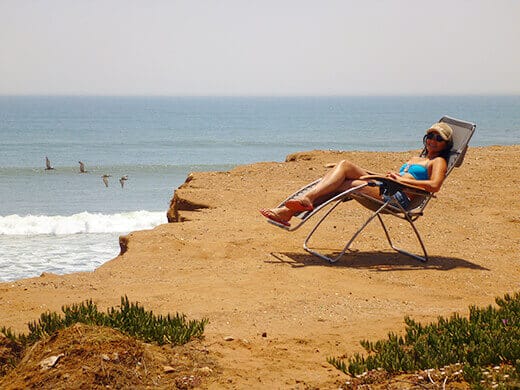Lounging in the Lounge Lizard chair by TravelChair