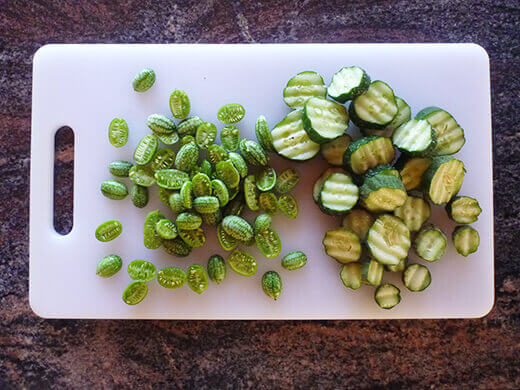 Slice cucumbers