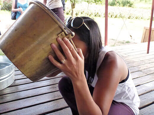 The first sip of cider