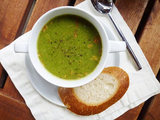 Pureed swiss chard soup