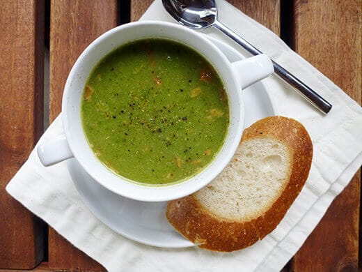 Pureed swiss chard soup