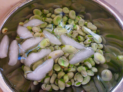 Dunk the beans in ice cold water