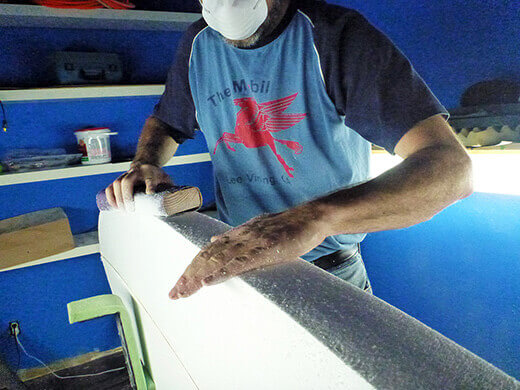 Finetuning the edges with a sanding block