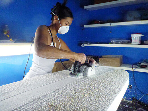 Shaving the skin off the foam