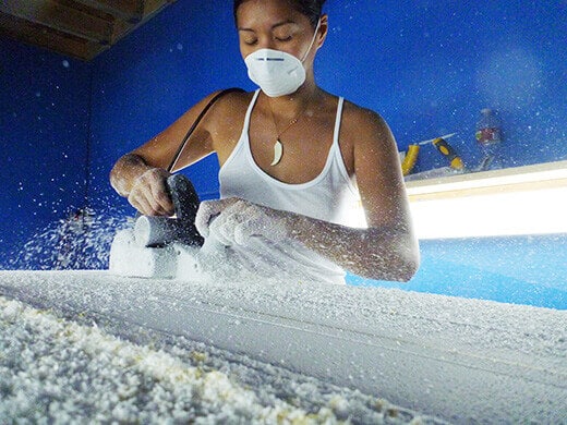 Planing the foam