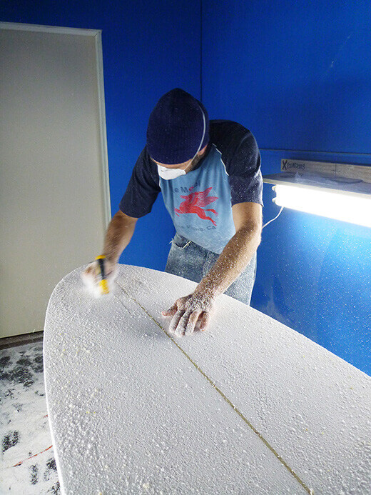 Sanding the hull smooth