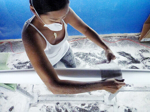 Sanding the rails smooth