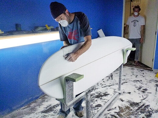 Sanding the rails smooth